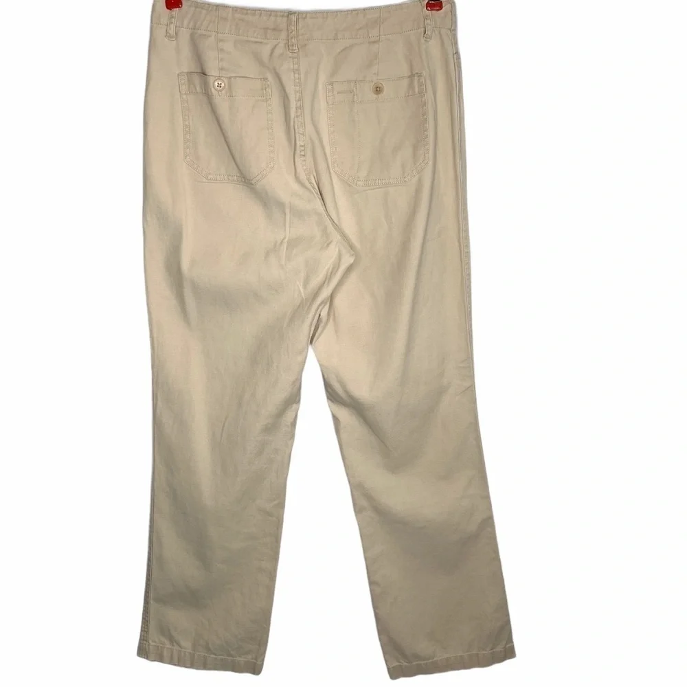 Y2K Lauren Ralph Lauren Linen Blend High Rise Straight Leg Pants Cream Size 6
